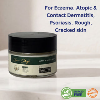Jar of Ultra Healing Cream with text on a white background