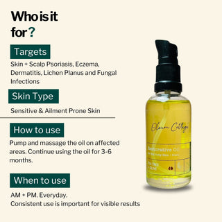 Restorative Oil for Skin + Scalp Psoriasis and Eczema (50ml) (Contact Dermatitis, Psoriasis Treatment Oil)