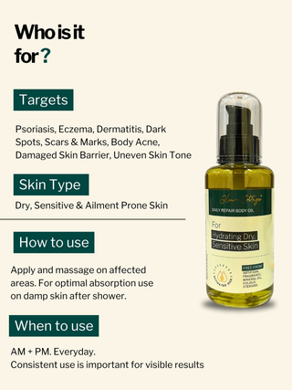 Daily repair Body Oil (for Dry Skin, Eczema and Psoriasis prone skin, Scars and Marks) (100ml)