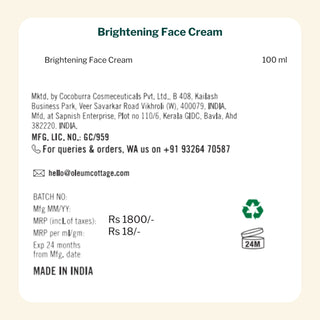 Brightening Face Cream for Oily, Combination & Dull Skin