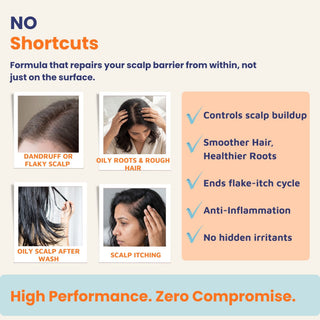 Scalp 2 step bundle for dandruff, flaky scalp, oily roots, scalp itching and scalp buildup, helping reduce inflammation, improve scalp health and promote smoother hair with healthier roots.