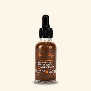 Oleum Cottage African Black Facewash for oily and acne-prone skin, 30ml natural cleansing potion with African black soap.