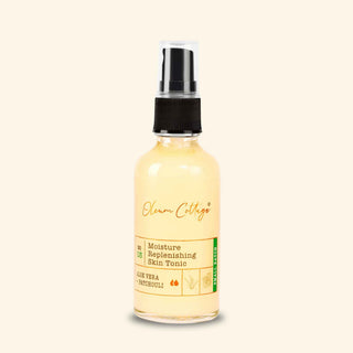 Oleum Cottage Moisture Replenishing Skin Tonic for sensitive, dry, and dull skin, 50ml hydrating toner spray with aloe vera and patchouli.